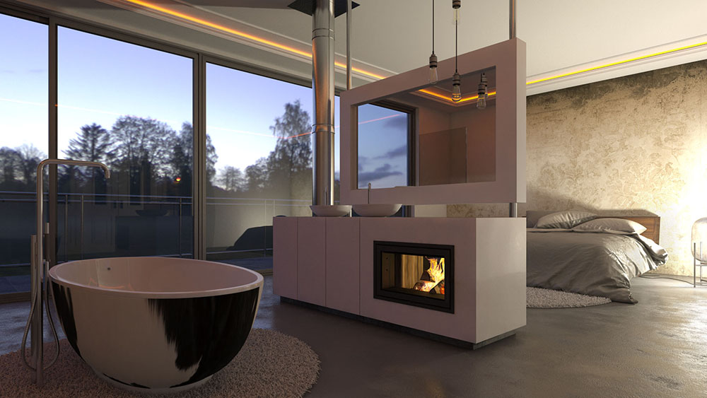 design kamin raumteiler